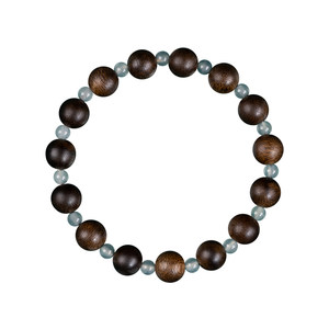 
Vietnam Nha Trang Green Qinan Agarwood Bracelet Natural Submersible Grade Wild Old Material Sandalwood Bracelet Blue Water Jade Beads