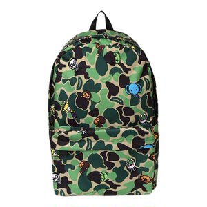 
In stock BAPE BABY MILO classic green camouflage monkey zoo backpack casual large size