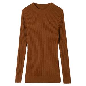 
Winter 2025 Outlets Authentic High-End MS Series Pullover Micro-Elastic Slim Top Long Sleeve Round Neck Sweater for Women