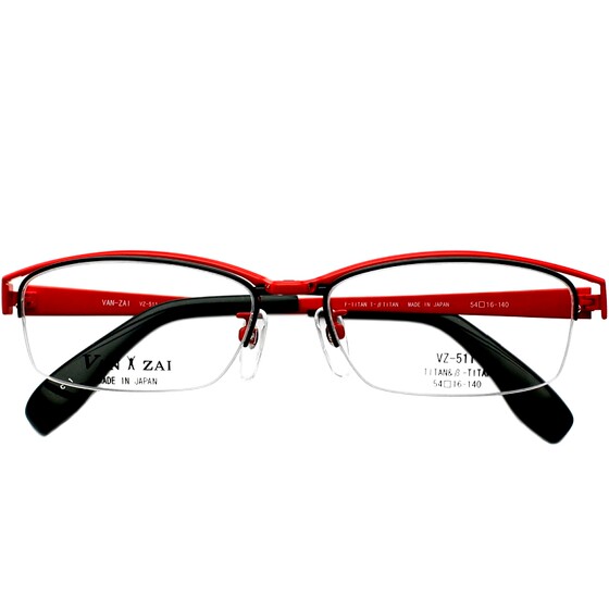 
VanZai Japanese handmade glasses frames for men with myopia can be equipped with pure titanium ultra-light business half-frame big face glasses frame 511