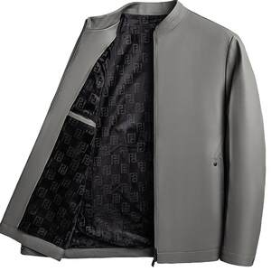 Haining leather clothes men's autumn and winter plus velvet leisure dad pretend to be men's head layer sheep leather jacket coat men's models
