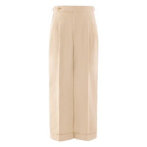 
[French long linen + Xinjiang long staple cotton] CULTUM open picture spring and summer breathable Paris button double pleated men's trousers