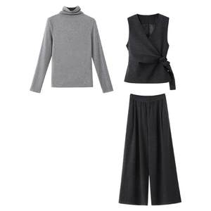 
Ximeng 2025 new autumn and Korean style niche, beautiful, age-reducing, unique and unique three-piece set of tops and pants