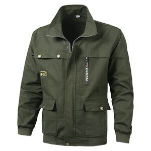 Working clothes top men's pure cotton wear -resistant welding workers defensive auto repair labor insurance clothes thick spring and autumn jacket long sleeve jacket