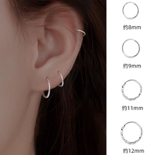 S999 pure silver ear care hole, silver earring ring, plain ring earring, circular ring earring, no need to remove small ear buckles or earrings when sleeping