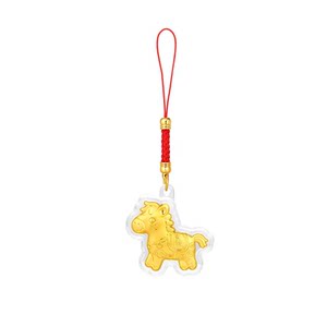 
Jinliufu auspicious 2026 Year of the Horse keychain pendant zodiac gold piece to make money immediately mobile phone lanyard to send gifts E