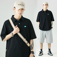 Футболка с коротким рукавом, японская летняя хлопковая футболка polo, ретро жакет, высокий воротник