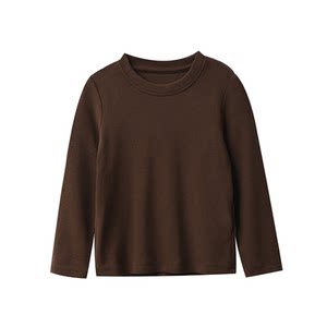 Mousse Warm Fleece Children's Round Neck T-shirt for Men and Girls Warm Long Sleeve Base Shirt 170 Medium Large Children Autumn and Winter Children's Clothing
