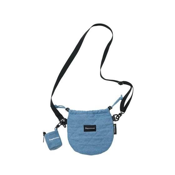
Xuperman original niche round crossbody bag denim bag racket bag trendy commuter bag