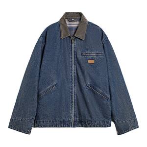 
Madden Workwear American Retro Denim Detroit Jacket Washed Distressed Short Casual Lapel Jacket Men's Spring