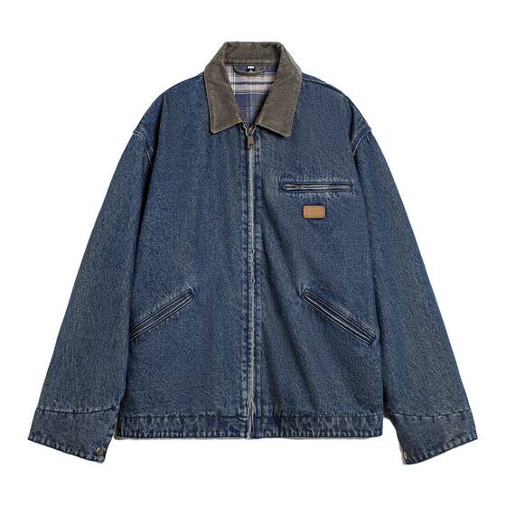 
Madden Workwear American Retro Denim Detroit Jacket Washed Distressed Short Casual Lapel Jacket Men's Spring