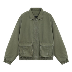
Lujiamen autumn and winter new thickened sports jacket men's loose fitness tops large size casual workwear cotton clothes