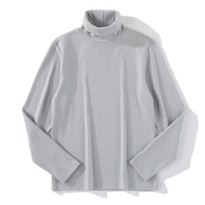 
Jie Yi turtleneck heating velvet T-shirt solid color slim long sleeves 2025 warm velvet inner top men