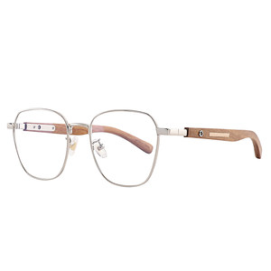 Sakawa pure titanium thick edge logs glasses frame female myopia round face wooden glasses rack men can be equipped with a degree of lens