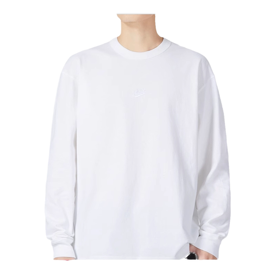 
NIKE Nike men's 2025 winter new sports and leisure white long-sleeved T-shirt round neck pullover DO7391