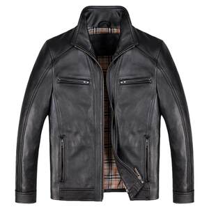 European and American leisure leather leather jacket Middle -aged men's imported head layer pure leather jacket autumn and winter large size leather thick
