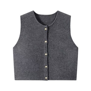 Large size gentle temperament versatile knitted vest vest for women in autumn and winter layered inner vest top fat mm sweater
