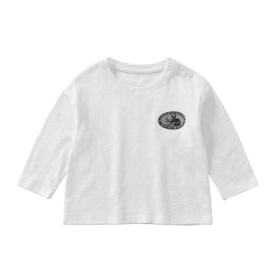 
2024 spring new style boys' stylish tops, baby girls' long-sleeved T-shirts, baby bamboo cotton sports bottoming shirts