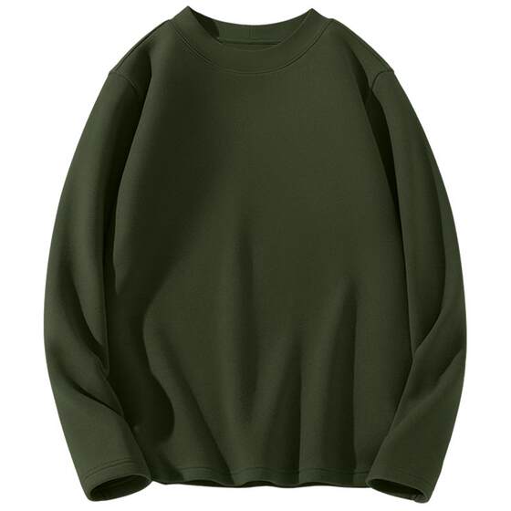 
Baleno solid color double-sided velvet bottoming shirt men's autumn and winter plus velvet warm inner half turtleneck men's long-sleeved T-shirt A