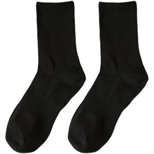 
Black socks women's solid color mid-calf socks ins trendy spring and autumn white cotton stockings autumn and winter sports socks men's socks