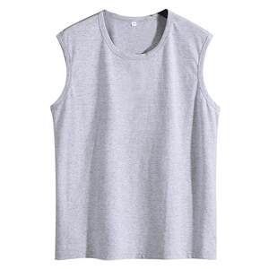 Sports vest male plus fat increase large cotton round neck wide -shoulder fat fat guy loose fitness sleeveless T -shirt
