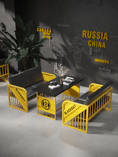 Карточный диван Бар промышленный ветер ресторан кофе Tieyi сеть красная одежда магазин одежды Creative Milk Tea Store Commerce