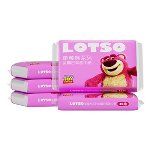 
Disney Strawberry Bear Baby Cream Paper 30 Tissues Special Soft Tissues for Mother and Baby Hands and Mouths Moisturizing and Skin-Friendly Home Tissue Papers