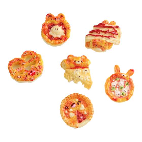 
Cartoon diy resin accessories jewelry pizza animal cream glue handmade hairpin mobile phone case shoe buckle accessories batch