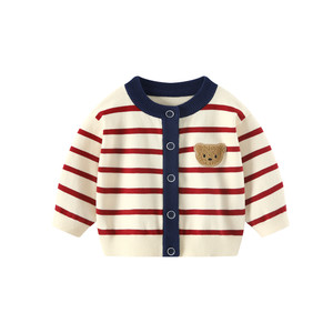 
Bobo baby boy jacket spring clothing boys knitted sweater girls cardigan baby spring and autumn casual outing clothes