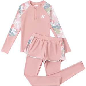 Xtep children's swimsuit girls swimsuit 2025 new mid-size children's long-sleeved trousers professional training swimwear equipment