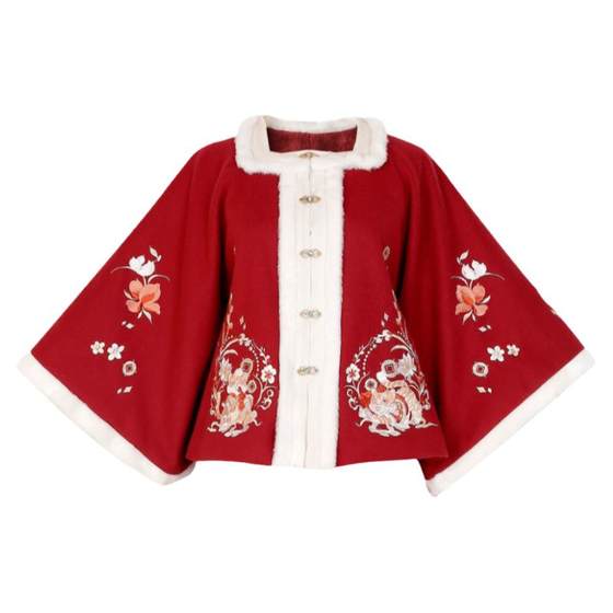 Explosive Fang Ming Fang Ling Hanfu Girl with Velvet Plus and Velvet Thy Wide Woors Half -sleeve Autumn and Winter
