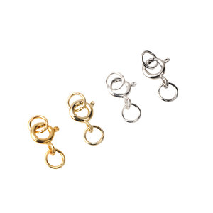 镀18k金弹簧扣配件手串双圈闭口圈连接收尾扣diy手链项链卡扣材料