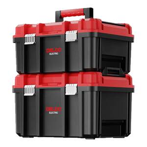 
Delixi wide body tool box household multi-function hardware storage box industrial grade electric hammer box power tool large size