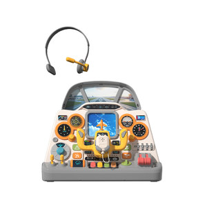 
Aircraft cab children's steering wheel toy baby Montessori boy simulation simulation driving car puzzle early education