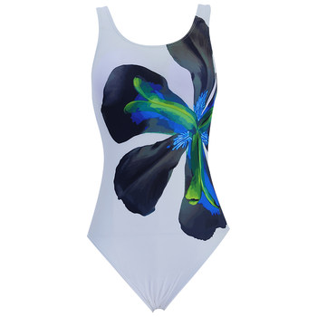 Yimeishan one-piece printed round neck sleeveless swimsuit
