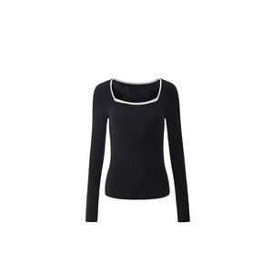 
ochirly Oushili mulberry silk wool pullover sweater women's neck knitted temperament 2025 spring new style