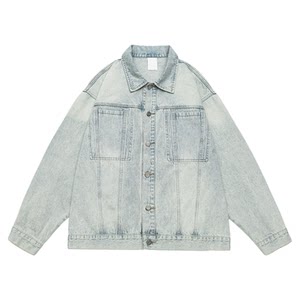 Wang Lujie GOGOSOON denim jacket men's 430g new 2025 spring and autumn jacket old washed youth trendy