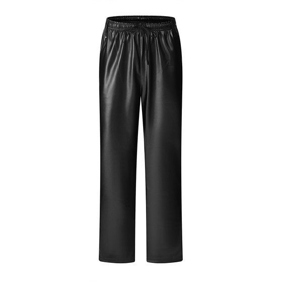 Leather pants men with velvet thickened warmth, windproof and waterproof and waterproof work clothes Middle -aged and elderly dad labor insurance workers pretended to be cotton pants