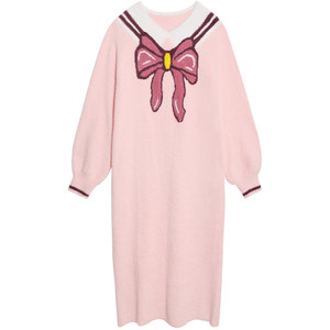 
Miss Curious Half Velvet Coral Girls Plus Velvet Home Clothes Set Long Sleeve Pajama Dress Autumn and Winter Cute Thickening