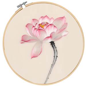 Su Embroidery beginner handmade DIY kit embroidery material package from embroidered lotus bamboo ginkgo ginkgo wisteria thousands of miles
