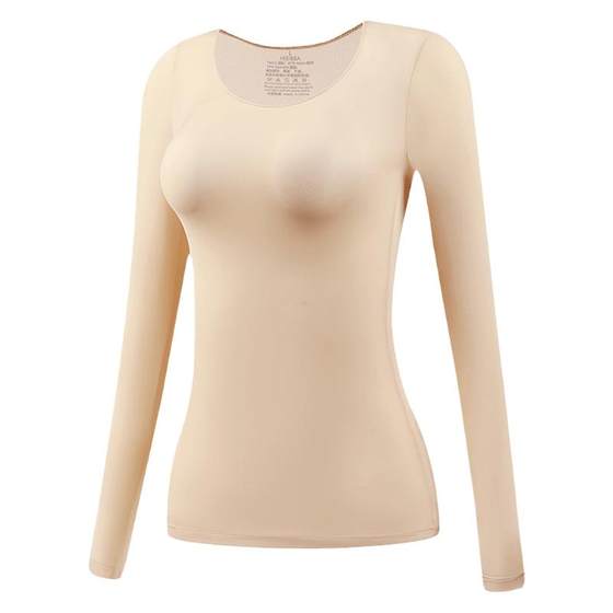 Beautiful skin coat thermal energy bottom bottom shirt 37 degrees heating ultra -thin heating warm underwear ladies autumn clothes autumn pants suit