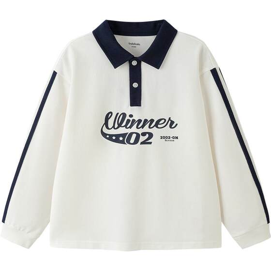 
Balabala children's clothing boys' long-sleeved T-shirt children's autumn clothing all-match tops baby round neck bottoming