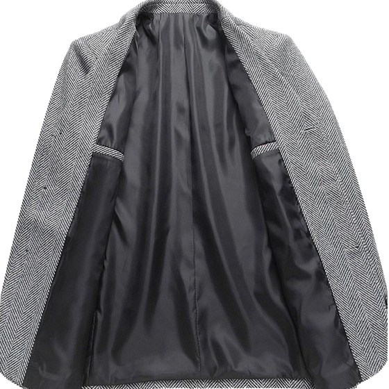 Middle-aged men's suit jacket middle-aged and elderly men's single casual clothes dad casual top three-button unironing suit