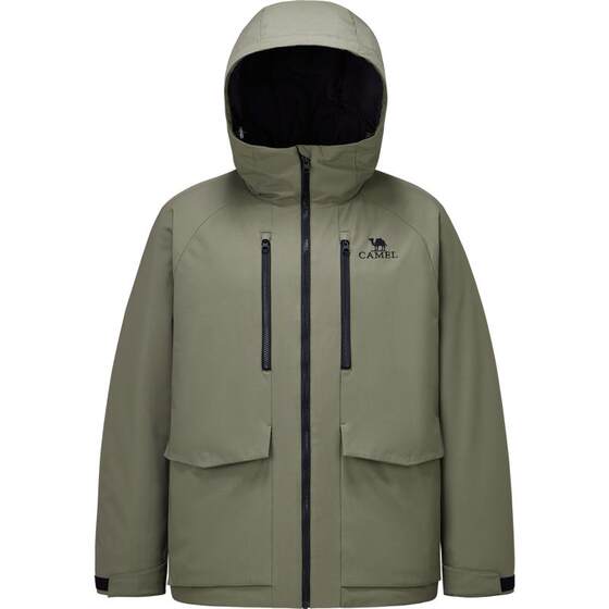 
Camel Men's Couple Workwear Cotton Jacket Men's Winter 2025 Hooded Plush Velvet Thickened Waterproof Cotton Jacket