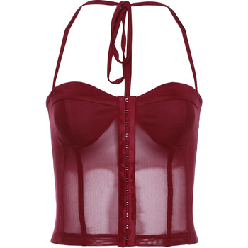 Sexy hot girl wind net yarn suspender vest
