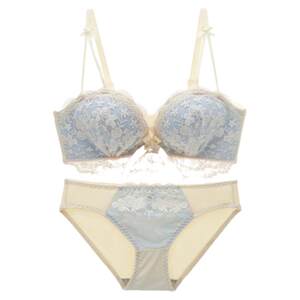 
Small breasts gathered underwear thickened to make you look big and pure lace girl bra top support palm cup ringless bra set