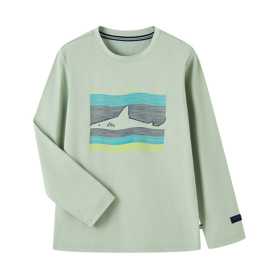 
NAUTICA/NAUTICA children's clothing, boys, girls, middle and large children's round neck long-sleeved T-shirts, spring and autumn casual style children