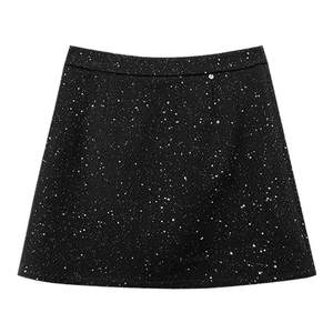 
NAZ's large size winter new style daughter's high-end exquisite sparkling A-line skirt fat mm high-waisted slim skirt