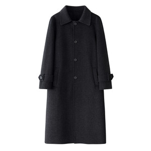 
Autumn and winter knee-length double-sided sheep wool coat for men high-end lapel loose pure wool woolen windbreaker jacket