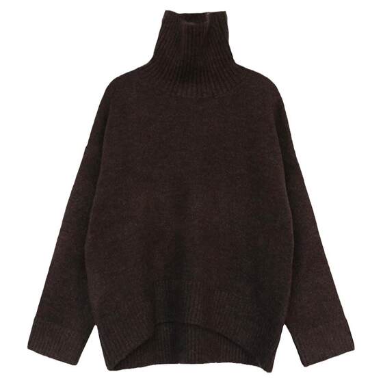 
CV large size women's clothing, retro Hong Kong style loose turtleneck sweater, warm winter solid color inner sweater, 5 colors to choose from